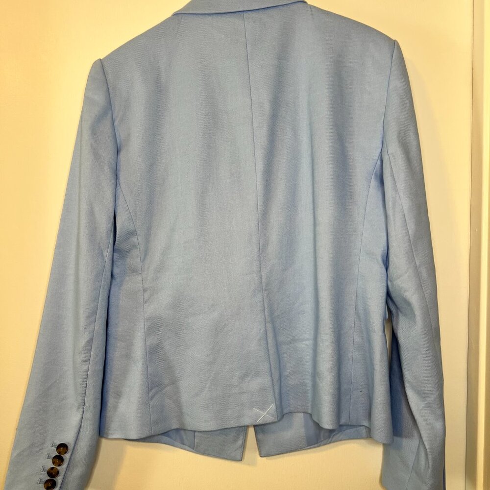 Ann Taylor NWT One-Button Peak Lapel Linen Twill Blazer Light Blue Size 2 - Picture 7 of 7